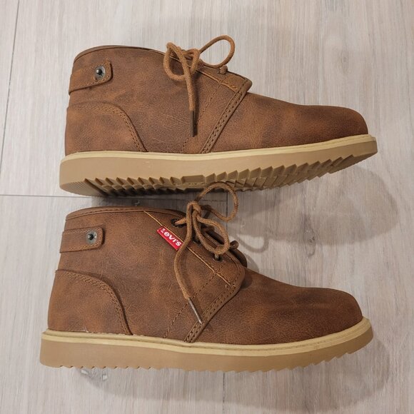 LEVI'S | Boys Faux Leather Sherpa Boots Shoes | Sz. 2 - Picture 4 of 9